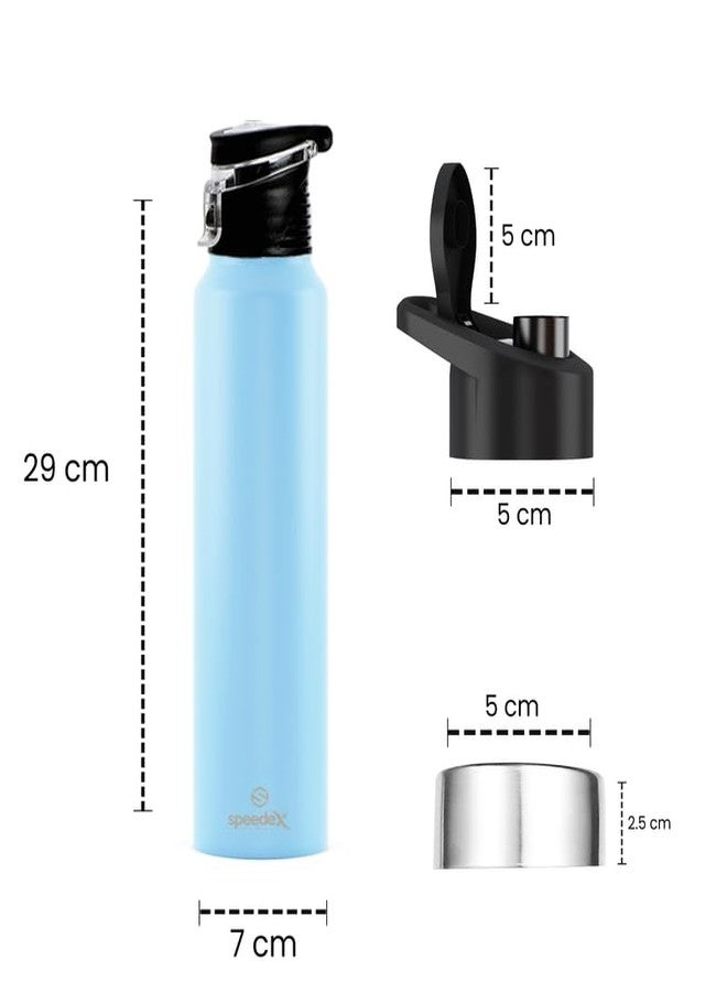 Speedex Stainless Steel Pastel Blue Water Bottle 1 Litre with Flipper Cap | Leak Proof & BPA Free | Fridge Safe Bottle for School, Gym, Office | For Boys, Girls, Men, Women, Kids - Image 2